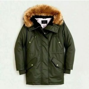 NWT J Crew Parka in Wild Olive XXS